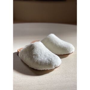 Anthropologie x Wal & Pai Ogden Shearling Leather Mule Clogs Sandals Slides